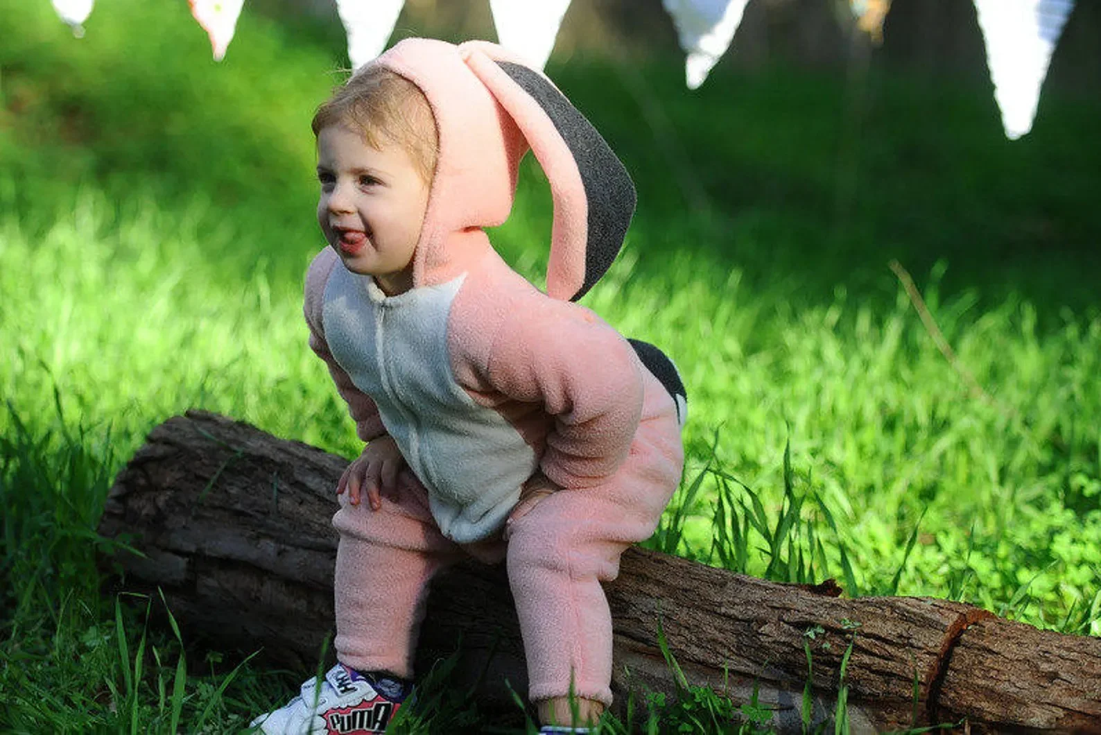 Pink Bunny Jumpsuit Costume - Image 3